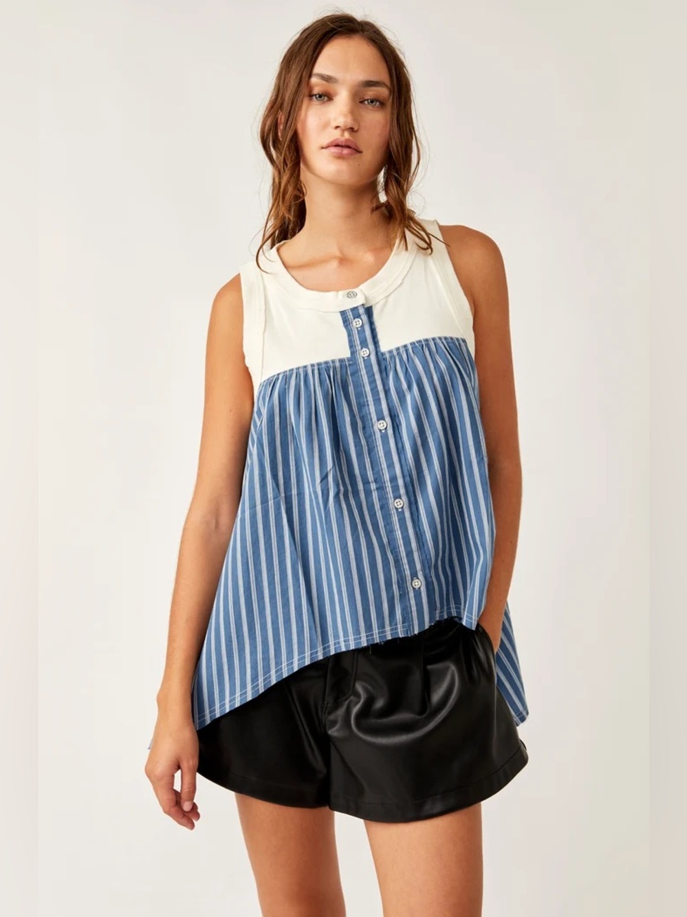 Free People We The Free The Only One Asymmetric Tank Striped Size XS